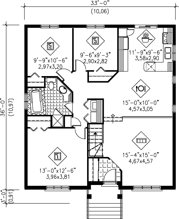 Colonial Floor Plan - Main Floor Plan #25-1103