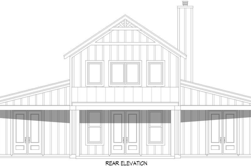 Home Plan - Exterior - Rear Elevation 1 for Barndominium House Plan #932-1134 - 4 bed, 3 bath
