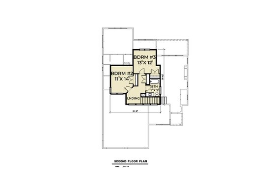 Floor Plan - Upper Floor for Contemporary House Plan #1070-73 - 3 bed, 2.5 bath