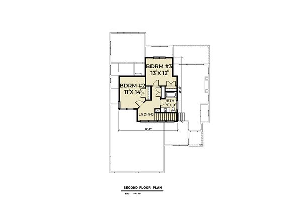 Contemporary Floor Plan - Upper Floor Plan #1070-73