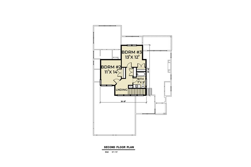 Architectural House Design - Floor Plan - Upper Floor for Contemporary House Plan #1070-73 - 3 bed, 2.5 bath