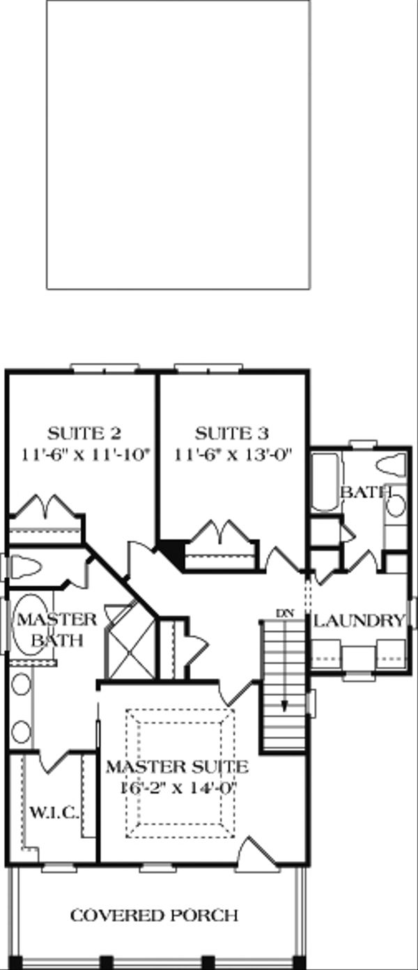 House Design - Colonial Floor Plan - Upper Floor Plan #453-1