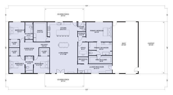 Dream House Plan - Barndominium Floor Plan - Main Floor Plan #1107-27