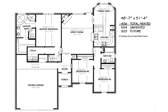 Floor Plan - Main Floor for European House Plan #424-177 - 3 bed, 2 bath