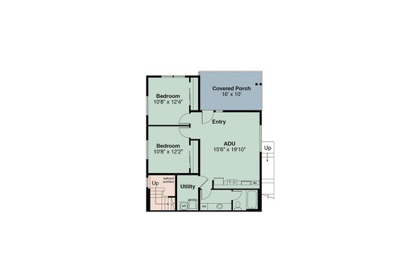 House Blueprint - Prairie Floor Plan - Lower Floor Plan #124-1450