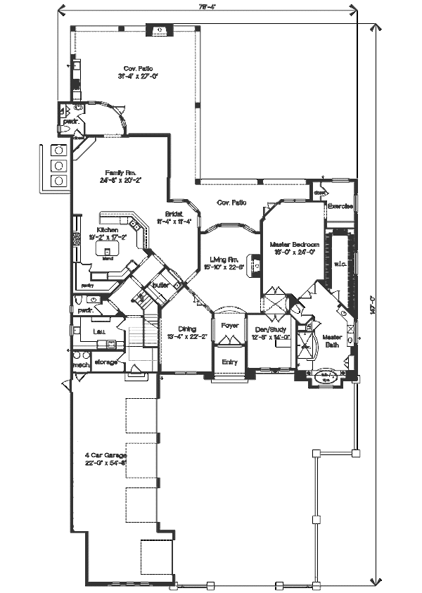European Floor Plan - Main Floor Plan #135-159