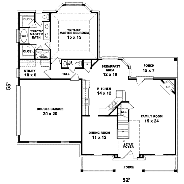 Colonial Floor Plan - Main Floor Plan #81-743