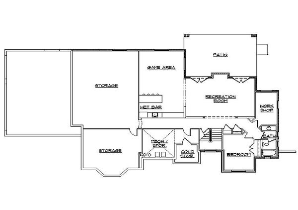 Home Plan - Traditional Floor Plan - Lower Floor Plan #5-323
