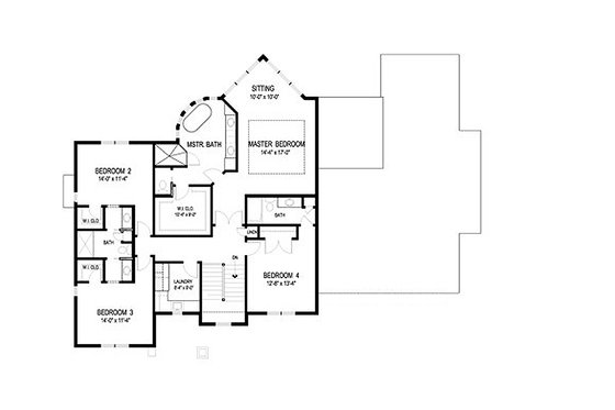 Floor Plan - Upper Floor for Traditional House Plan #56-605 - 4 bed, 4.5 bath