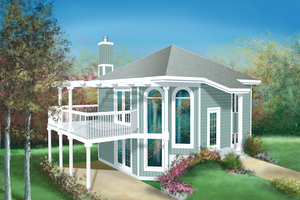 Cottage Exterior - Front Elevation Plan #25-1118
