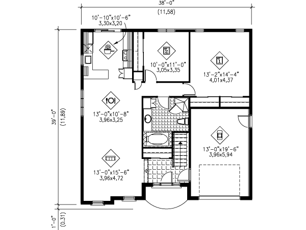 Cottage Floor Plan - Main Floor Plan #25-4128