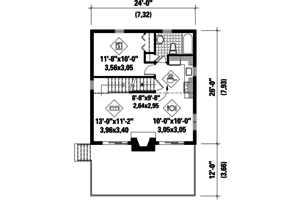 Floor Plan - Main Floor for Cabin House Plan #25-4274 - 1 bed, 1 bath