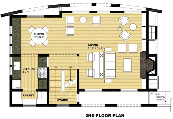 Modern Floor Plan - Upper Floor Plan #525-1