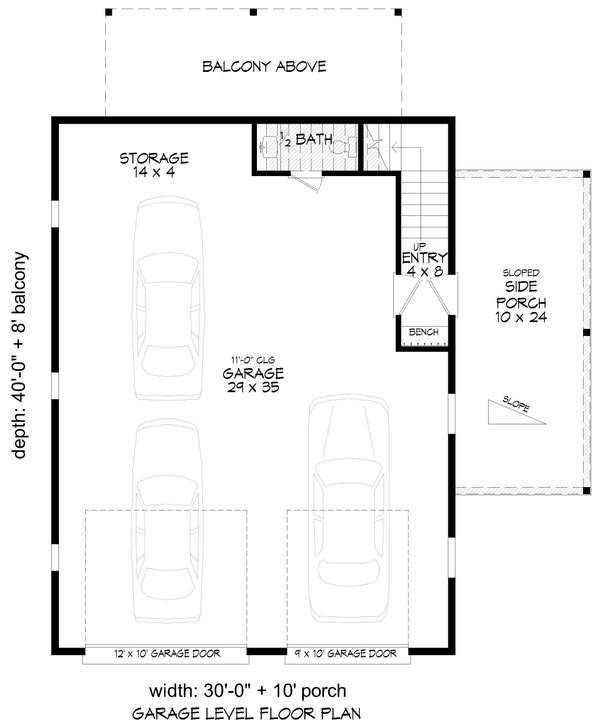 House Blueprint - Southern Floor Plan - Main Floor Plan #932-1186