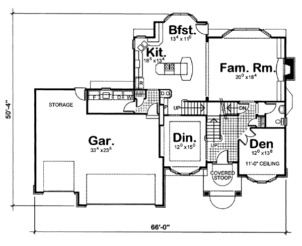 Traditional Style House Plan - 4 Beds 2.5 Baths 2865 Sq/Ft Plan #20 ...