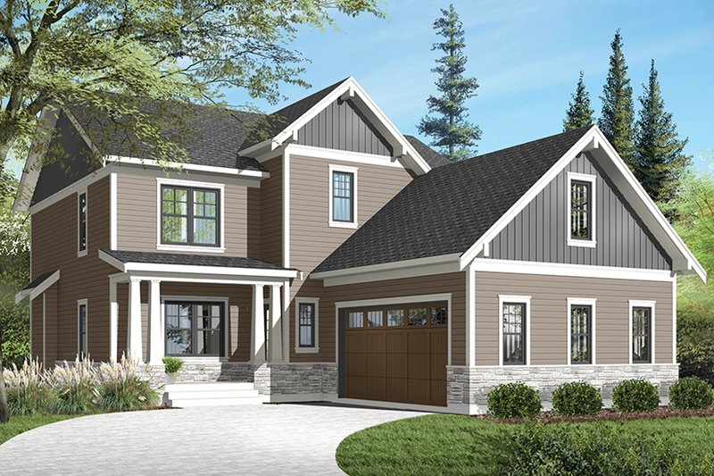 Architectural House Design - Exterior - Front Elevation 2 for Traditional House Plan #23-2557 - 3 bed, 2.5 bath