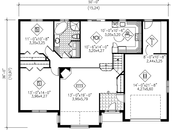 European Floor Plan - Main Floor Plan #25-4132