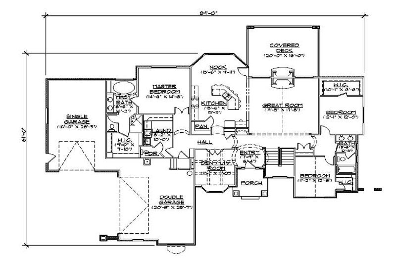 Architectural House Design - Floor Plan - Main Floor for European House Plan #5-291 - 5 bed, 3.5 bath