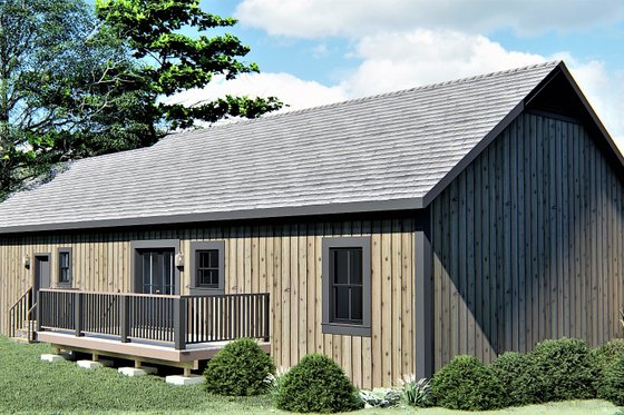 Exterior - Rear Elevation for Ranch House Plan #44-239 - 3 bed, 2 bath