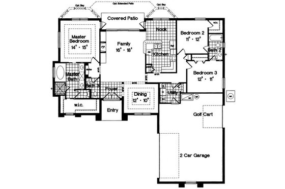 Floor Plan - Main Floor for Mediterranean House Plan #417-158 - 3 bed, 2.5 bath