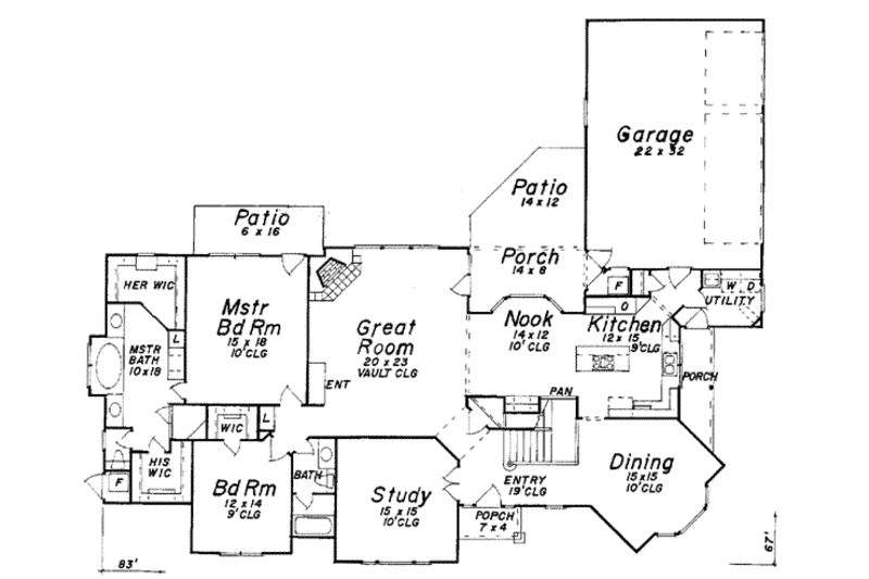 Dream House Plan - Floor Plan - Main Floor for European House Plan #52-164 - 4 bed, 4 bath