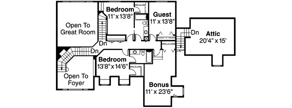 Home Plan - European Floor Plan - Upper Floor Plan #124-319