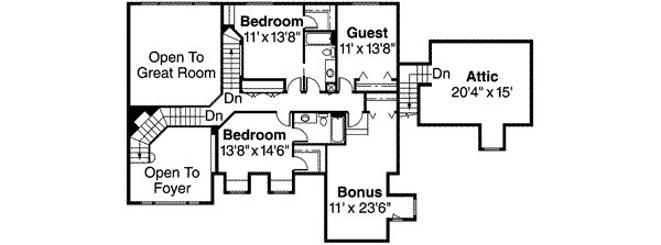 House Plan Design - European Floor Plan - Upper Floor Plan #124-319