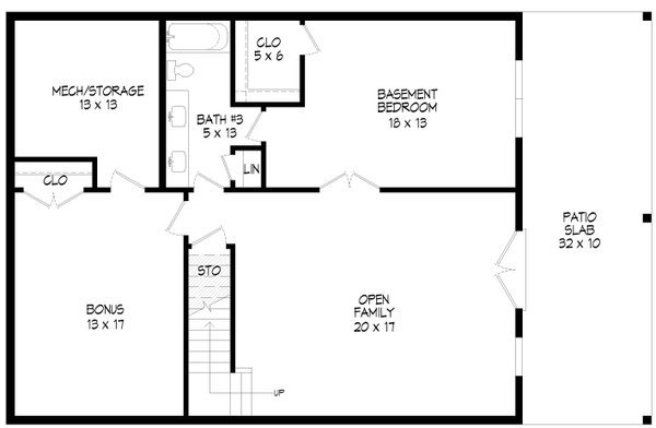 Dream House Plan - Country Floor Plan - Lower Floor Plan #932-975