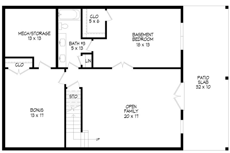 Dream House Plan - Floor Plan - Lower Floor for Country House Plan #932-975 - 3 bed, 2.5 bath