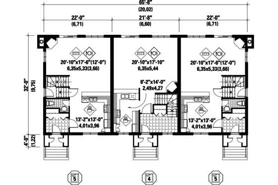 Floor Plan - Main Floor for Traditional House Plan #25-4613 - 14 bed, 6 bath
