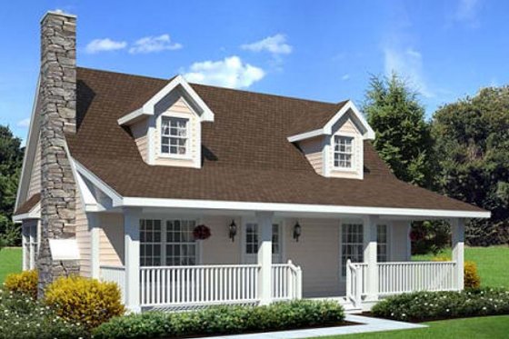 Exterior - Front Elevation for Country House Plan #312-363 - 3 bed, 2 bath