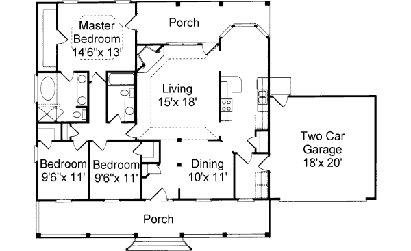 Dream House Plan - Cottage Floor Plan - Main Floor Plan #37-131