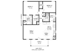 Floor Plan - Main Floor for Traditional House Plan #932-108 - 2 bed, 2 bath