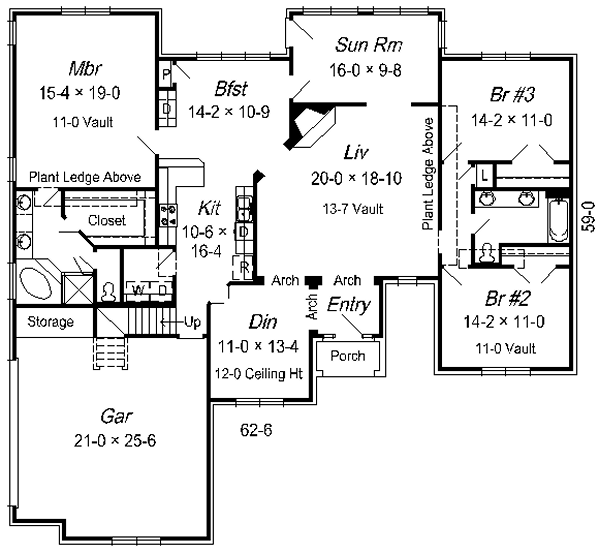 Traditional Floor Plan - Main Floor Plan #329-254