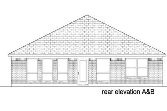 Exterior - Rear Elevation for Traditional House Plan #84-327 - 3 bed, 2 bath