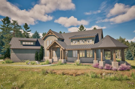 Exterior - Front Elevation 7 for Farmhouse House Plan #80-224 - 4 bed, 3 bath