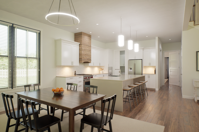 House Blueprint - Interior - Dining Room for Barndominium House Plan #48-1204 - 4 bed, 3.5 bath