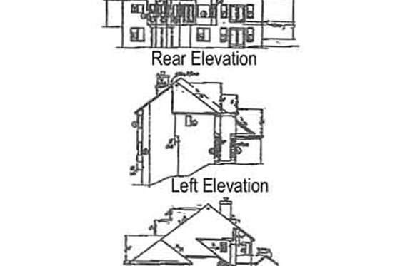 Exterior - Rear Elevation for European House Plan #312-465 - 3 bed, 2.5 bath