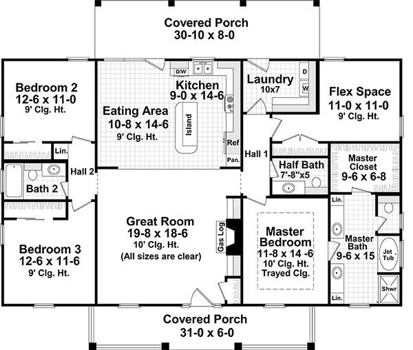 Architectural House Design - Southern Floor Plan - Main Floor Plan #21-354