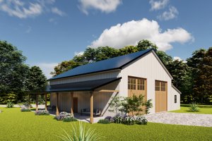 House Blueprint - Exterior - Rear Elevation for Farmhouse House Plan #1117-18, 1 bath