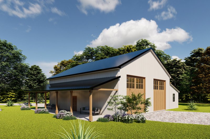 Architectural House Design - Exterior - Rear Elevation 2 for Farmhouse House Plan #1117-18, 1 bath