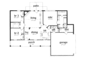 Southern Style House Plan - 3 Beds 2 Baths 1326 Sq/Ft Plan #36-308 