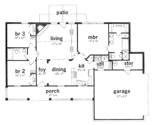 Southern Floor Plan - Main Floor Plan #36-308