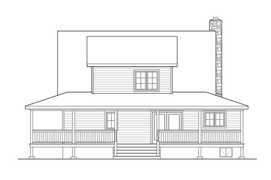Exterior - Front Elevation 6 for Country House Plan #22-221 - 3 bed, 2 bath