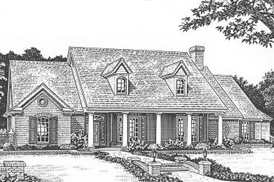 Exterior - Front Elevation for Traditional House Plan #310-619 - 4 bed, 3 bath