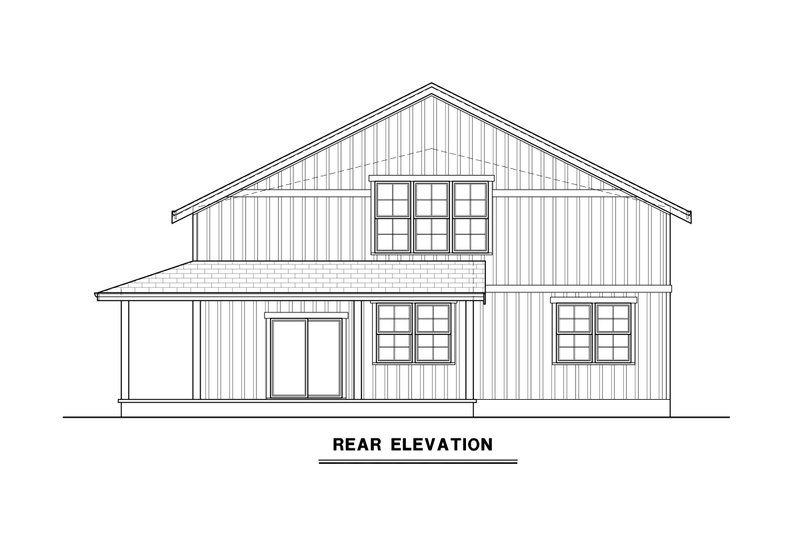 Architectural House Design - Exterior - Rear Elevation for Barndominium House Plan #1070-219 - 1 bed, 1 bath