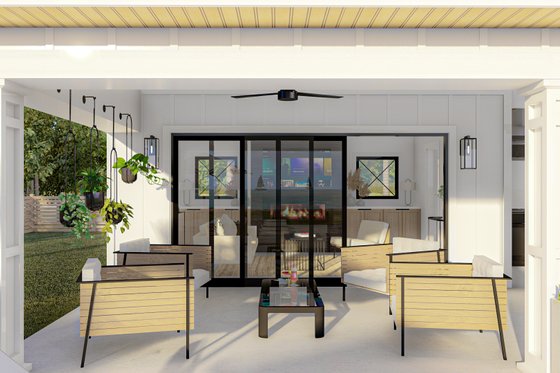 Exterior - Front Elevation 3 for Farmhouse House Plan #455-246, 0.5 bath