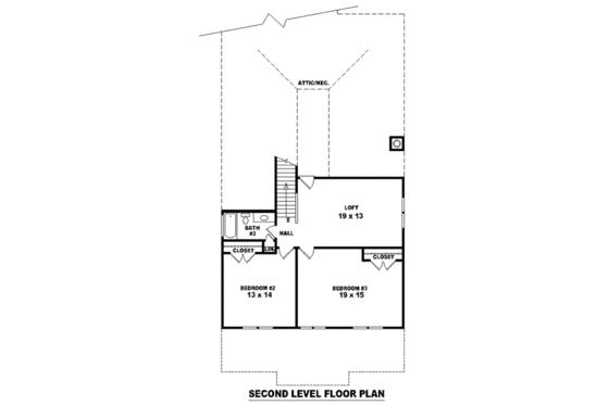 Floor Plan - Upper Floor for Bungalow House Plan #81-954 - 3 bed, 3 bath