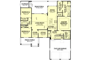 Floor Plan - Main Floor for Craftsman House Plan #430-140 - 3 bed, 2.5 bath