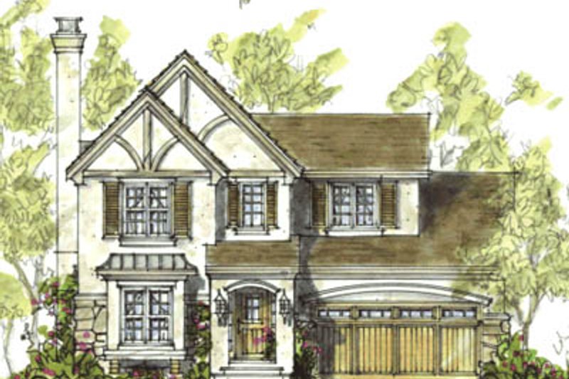 Dream House Plan - Tudor Exterior - Front Elevation Plan #20-1223
